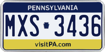 PA license plate MXS3436
