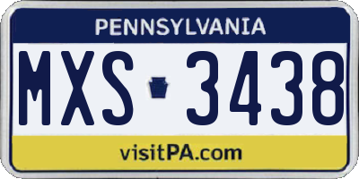 PA license plate MXS3438