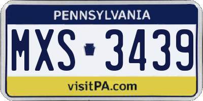 PA license plate MXS3439