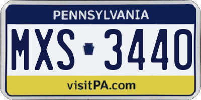 PA license plate MXS3440