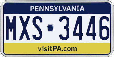 PA license plate MXS3446