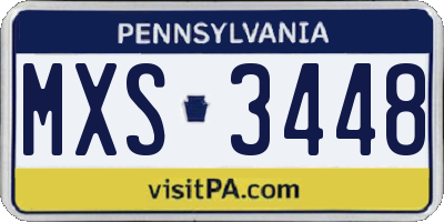 PA license plate MXS3448