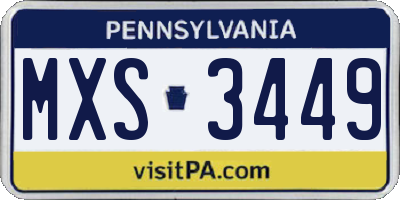PA license plate MXS3449