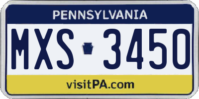 PA license plate MXS3450