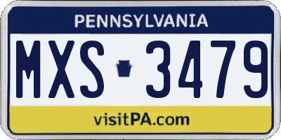 PA license plate MXS3479