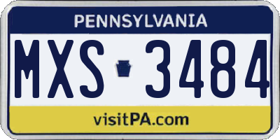 PA license plate MXS3484