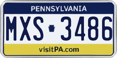 PA license plate MXS3486