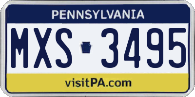 PA license plate MXS3495