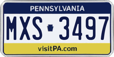 PA license plate MXS3497