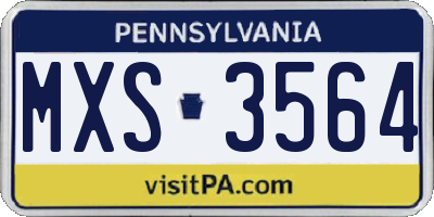 PA license plate MXS3564