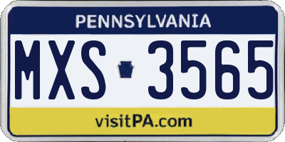 PA license plate MXS3565