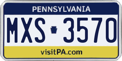 PA license plate MXS3570