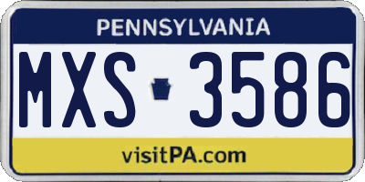 PA license plate MXS3586