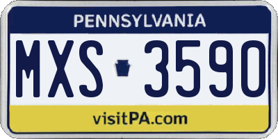 PA license plate MXS3590