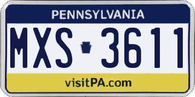 PA license plate MXS3611