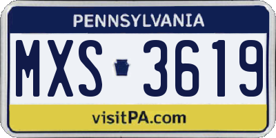PA license plate MXS3619