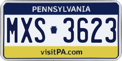 PA license plate MXS3623