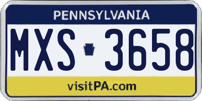PA license plate MXS3658
