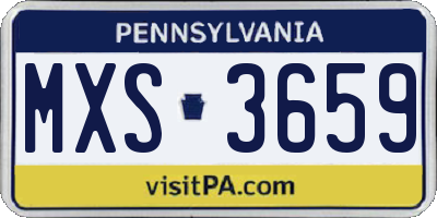 PA license plate MXS3659