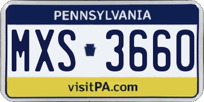 PA license plate MXS3660