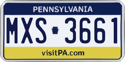 PA license plate MXS3661