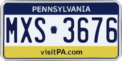 PA license plate MXS3676