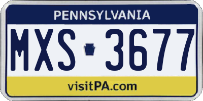 PA license plate MXS3677