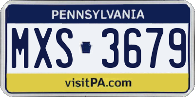 PA license plate MXS3679
