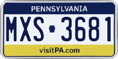 PA license plate MXS3681