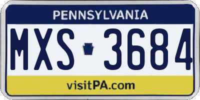 PA license plate MXS3684