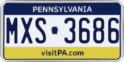 PA license plate MXS3686