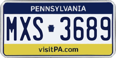 PA license plate MXS3689