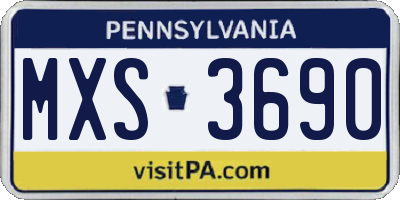 PA license plate MXS3690