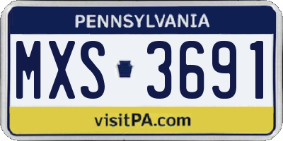 PA license plate MXS3691
