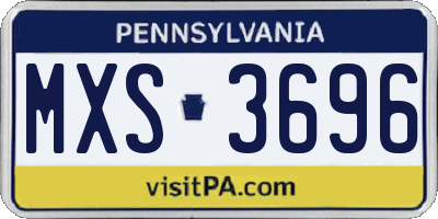 PA license plate MXS3696