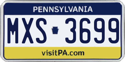 PA license plate MXS3699