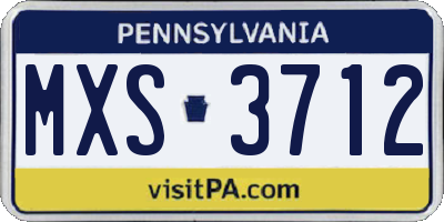 PA license plate MXS3712