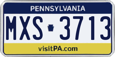 PA license plate MXS3713