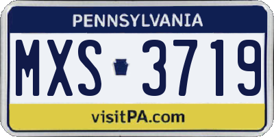 PA license plate MXS3719