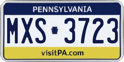 PA license plate MXS3723