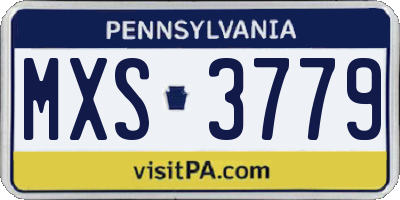 PA license plate MXS3779