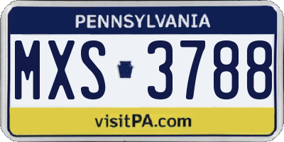 PA license plate MXS3788