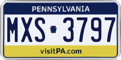 PA license plate MXS3797