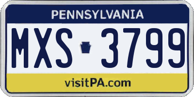PA license plate MXS3799