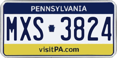 PA license plate MXS3824