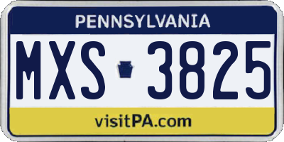 PA license plate MXS3825