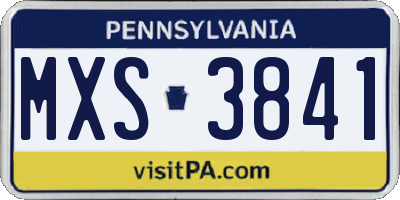 PA license plate MXS3841