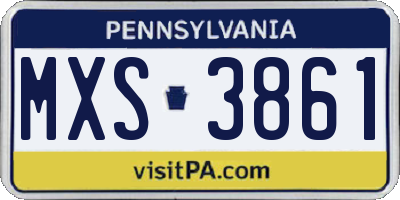 PA license plate MXS3861