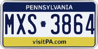 PA license plate MXS3864