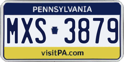 PA license plate MXS3879